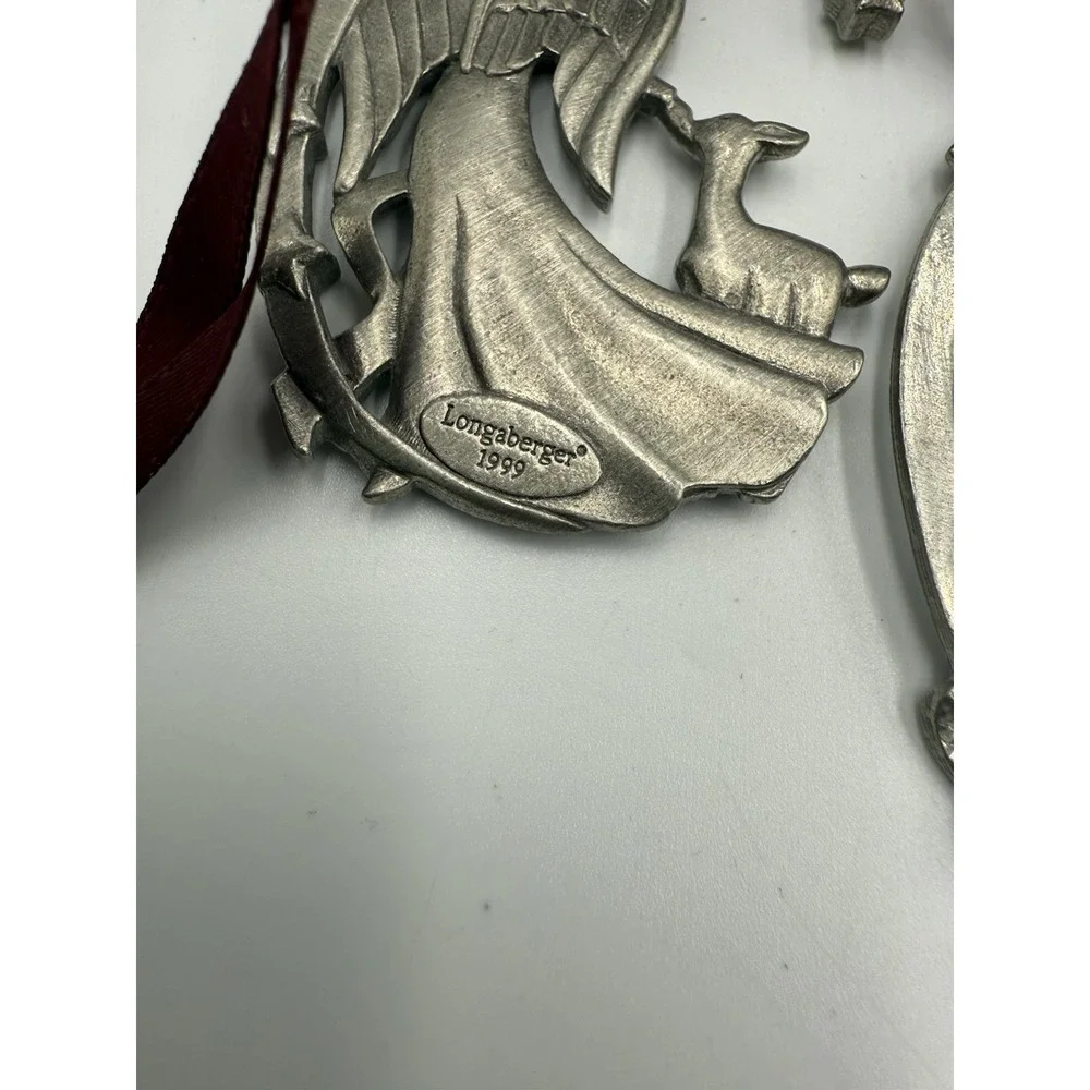 Longaberger Baskets Pewter Angels Joy Love Friendship Peace Christmas Lot Of‎ 8